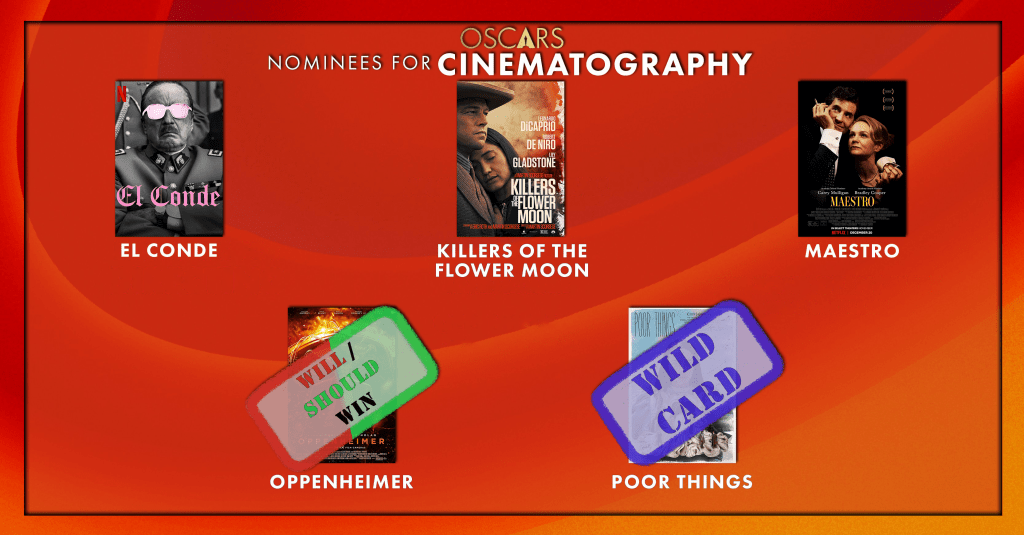 Best Cinematography
Will/Should Win: Oppenheimer
Wild Card: Poor Things