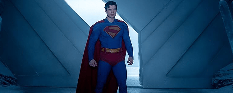 Superman standing in front of an open doorway